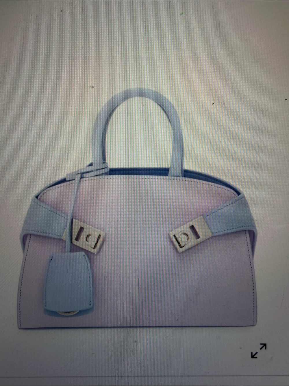 Salvatore Ferragamo Lavender Body with Light Blue Trim Leather Hug Mini Bag